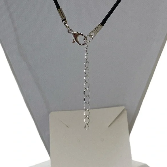 Hand Crafted Necklace Pink Red Yellow Fluid Art Pendant by Svetlana Yeung - Picture 7 of 8